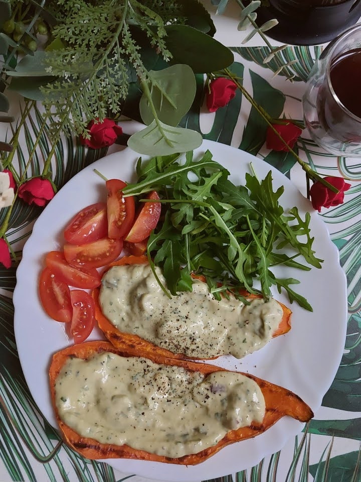 Tonhalkrémes édesburgonya toast